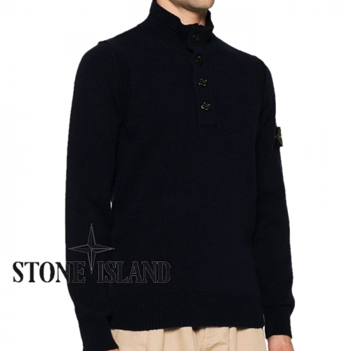 STONE ISLAND 카라 스냅 포인트 차이나 울 니트