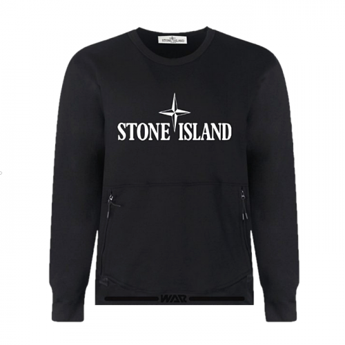 STONE ISLAND 빅로고 지퍼 주머니 포인트 티셔츠