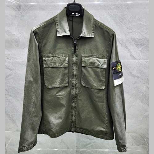 스톤아일*드 STONE ISLAND 투포켓 셔츠 워싱야상