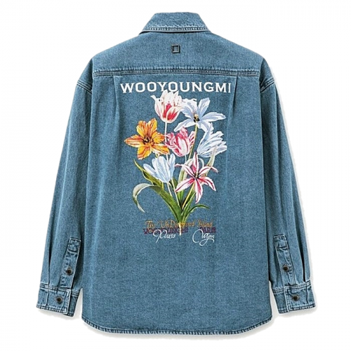 WOOYOUNGMI 아일랜드 플라워 데님셔츠