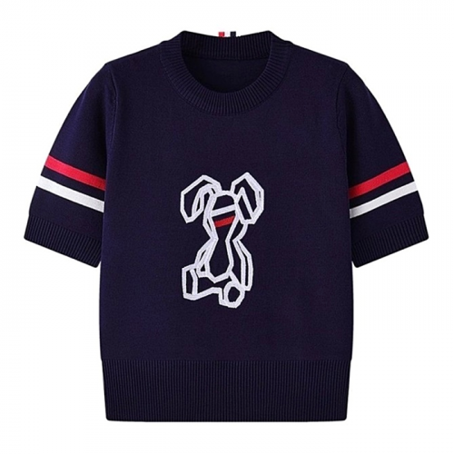 THOMBROWNE 삼선 리트리버 라운드 반팔니트