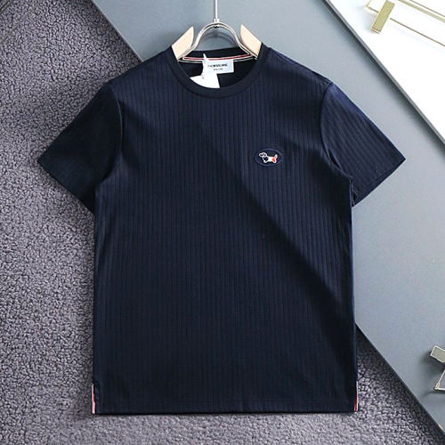 THOMBROWNE 스트라이프 도그 자수로고 라운드