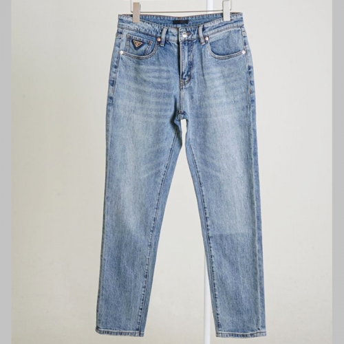 PRADA 리나일론 포켓 삼각로고 클래식핏 데님 팬츠