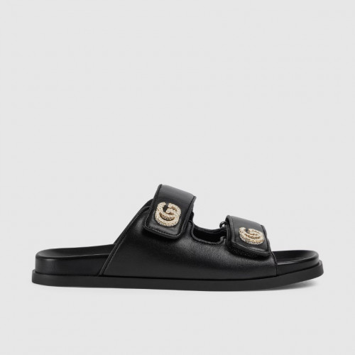 GUCCI 여성 더블 G 샌들 - 블랙