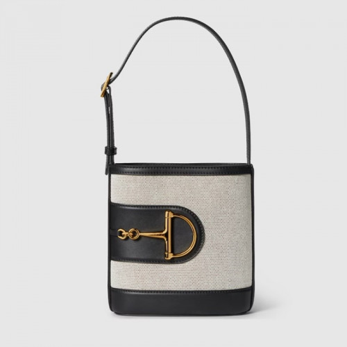 구찌 73 미니 버킷백 - 내추럴 캔버스