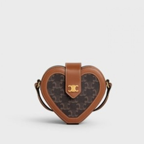 셀*느 하트 탬부어 - 트리오페 캔버스 & 카프스킨 탠/셀린느하트백