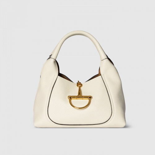 구찌 소프트빗 미디엄 탑 핸들백 - 화이트 레더