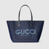 GG 토티시마 미디엄 리버서블 토트백 - 다크 블루 데님
