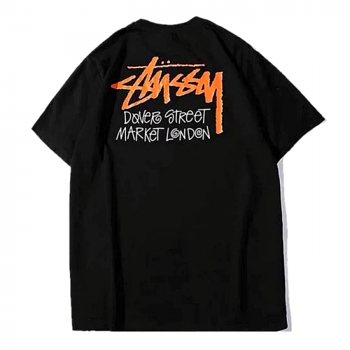 스투시 STUSSY 오렌지 로고 배색 티셔츠