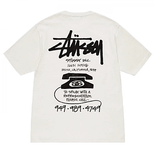 STUSSY 올드 폰 레터링 프린트 반팔티셔츠
