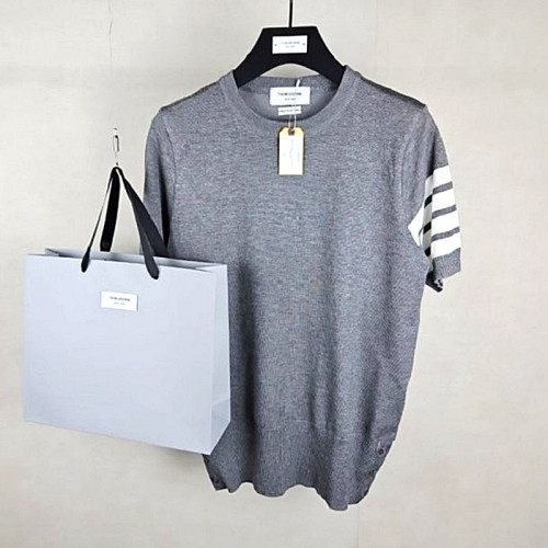 톰브*운 THOM BROWNE 사선완장 반팔니트 - 그레이