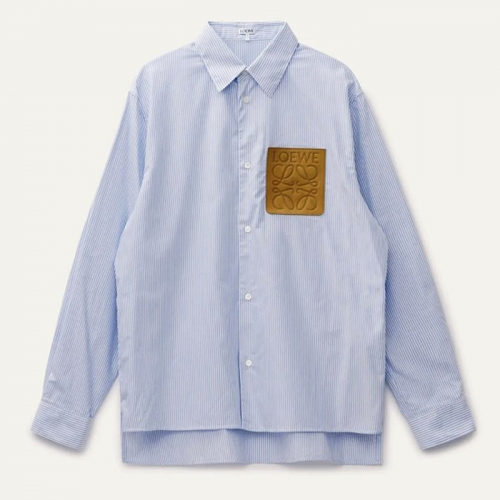 LOEWE 스웨이드포켓 스트라이프 셔츠