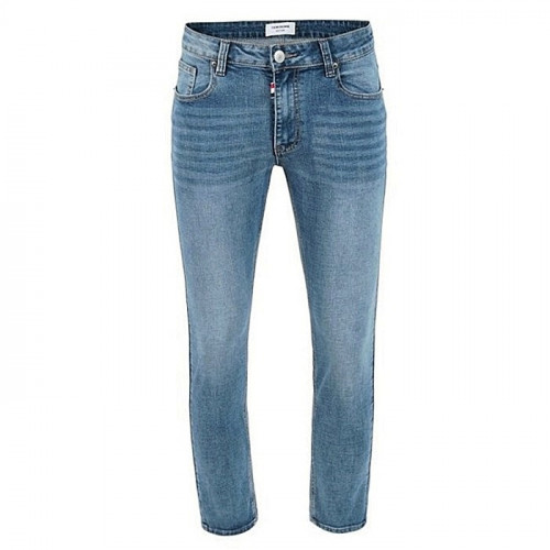 THOM BROWNE 마린레더패치 스틸 중청워싱 슬림진