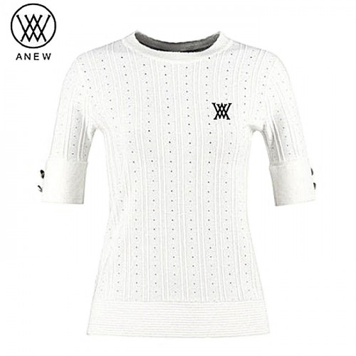 ANEW 투버튼 펀칭 니트