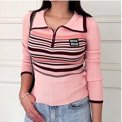 미우 MIUMIU 단가라 카라니트