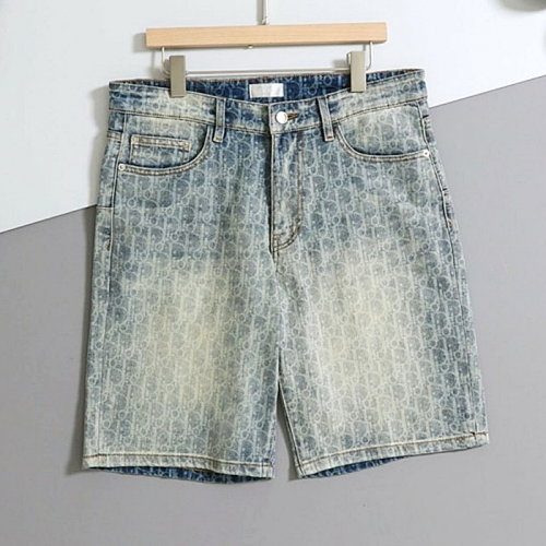 DIOR 오블리크 워싱 슬림핏 데님 쇼츠