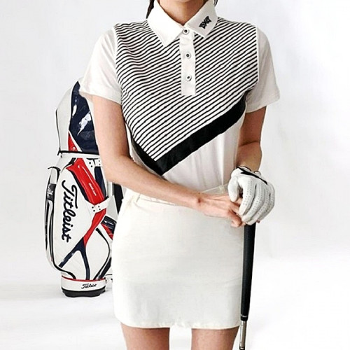 PXG 넥로고 브이언발 반팔티셔츠