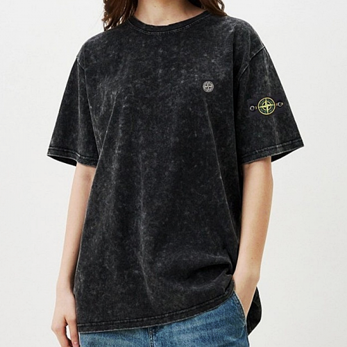 STONE ISLAND  사각와펜 셀파 스톤 워싱 티셔츠