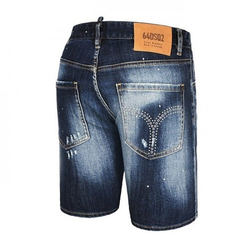 DSQUARED2 화이트페인팅 브라운 패치진 1/2 숏팬츠