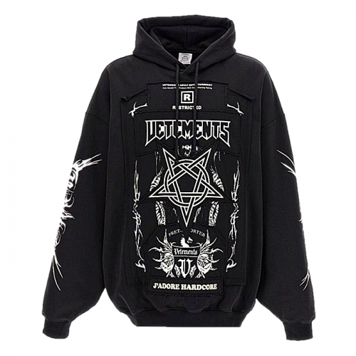베*멍 VETEMENTS 하드코어패치드 후디