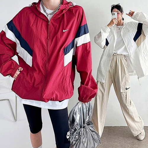 나이키 NIKE 래글런 사선배색 집업