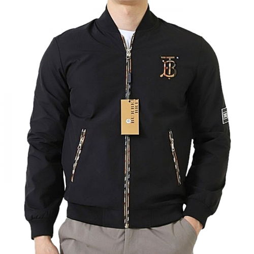 BURBERRY 체크라인 블루종 자켓