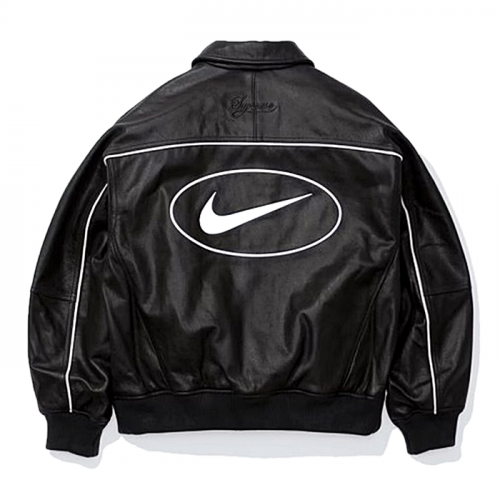슈프림 SUPREME x NIKE 액티브로고드 레더 바시티 자켓