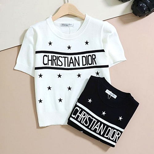 DIOR 스타 로고 반팔 니트