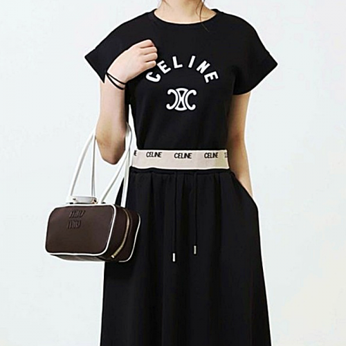 CELINE 트리오페 로고 반팔 & 롱 스커트SET