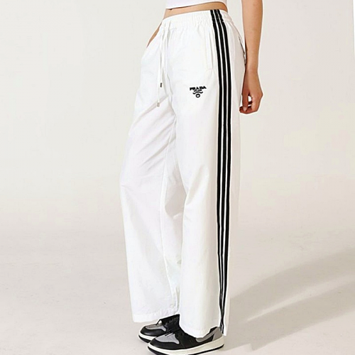 PRADA 리나일론 와이드 라인 팬츠