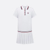 Dior Vibe 플리츠 쇼트 폴로 드레스 - 화이트