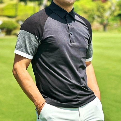 PXG 맨즈 썸머 니트 슬리브 카라 반팔 티셔츠