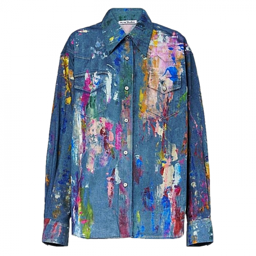 아크네 ACNE STUDIOS 스플레쉬드아웃 데님셔츠