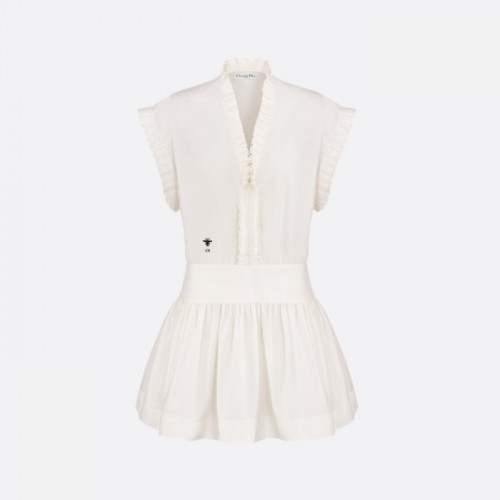 DIOR Dioriviera 플레어 쇼트 드레스 - 화이트