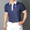 P*G 쿨 체크 반팔 카라 티셔츠