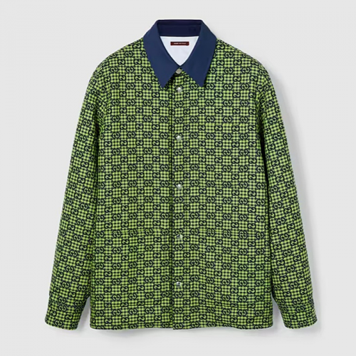 GUCCI GG 깅엄 코튼 울 셔츠 자켓