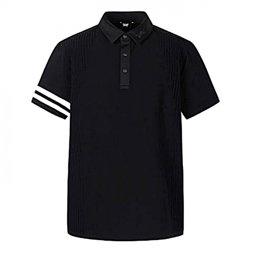 PXG 썸머 니트 하이브리드 컬러 슬리브 티셔츠