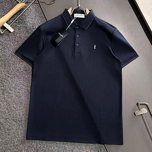 세인트로랑 SAINT LAURENT 엠보로고 카라 티셔츠