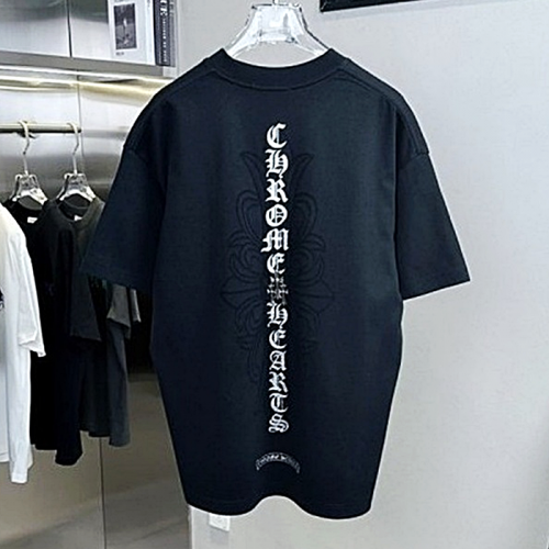 CHROME HEARTS 백 플로랄 로고 반팔 티셔츠