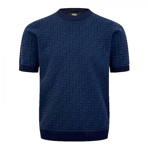 펜디 FENDI 셀러리아스티치드 니티드 티셔츠