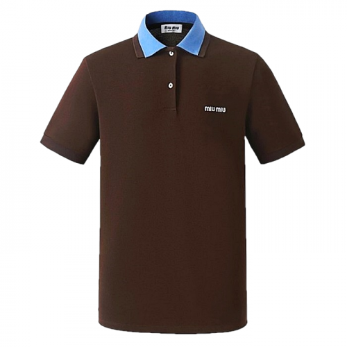 미우 MIUMIU 더블칼라드 숏슬리브 폴로