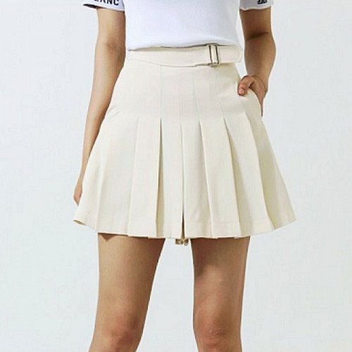 랑방블랑 LANVIN BLANC 벨트 디테일 플리츠 퀼토르 팬츠