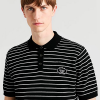 PRADA 로고 패치 스트라이프 카라 니트 반팔