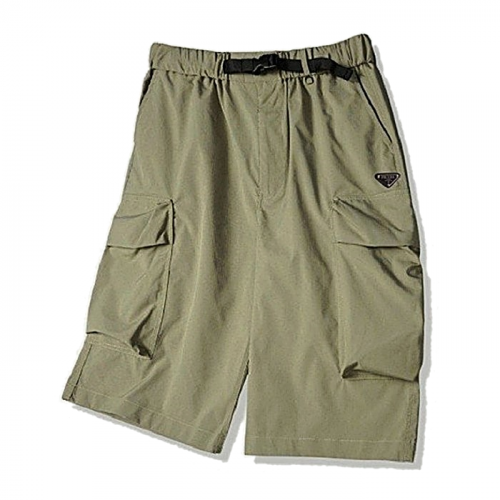 PRADA 벨티드 모노립 버뮤다 반바지