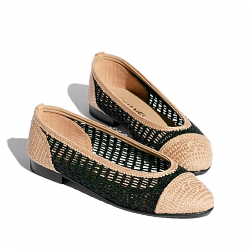 CHANEL 라피아 발레리나 플랫슈즈