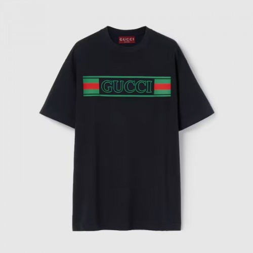 GUCCI 프린트 코튼 저지 티셔츠