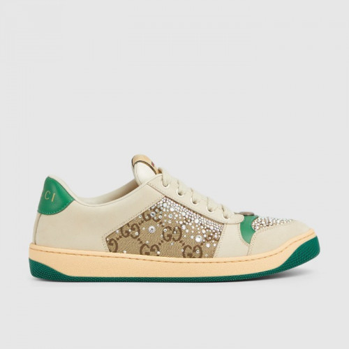 GUCCI [스크리너] 여성 스니커즈 - 베이지/다크 브라운 GG 캔버스