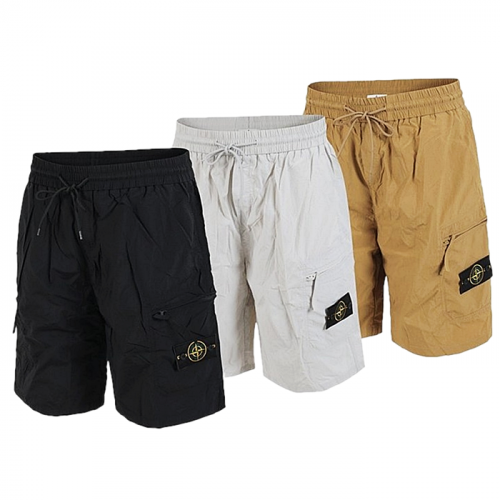 STONE ISLAND 나일론 베이직 사이드 지퍼 포켓 5부 팬츠