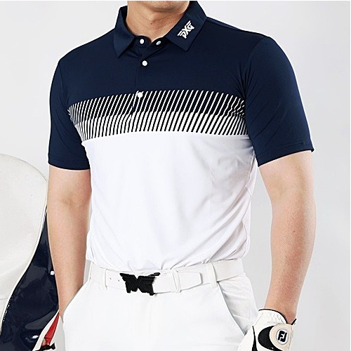 P*G 넥 로고 빗살 스판 카라반팔