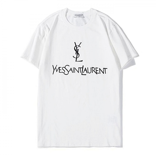 SAINT LAURENT 가슴 레터링 반팔 티셔츠